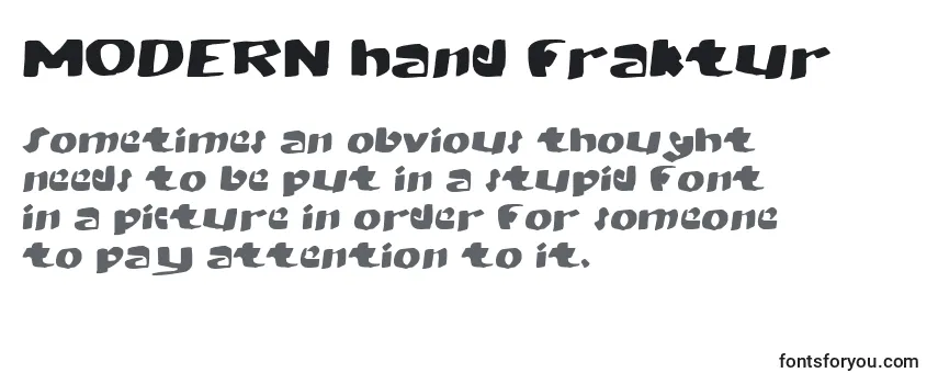 Przegląd czcionki MODERN hand fraktur