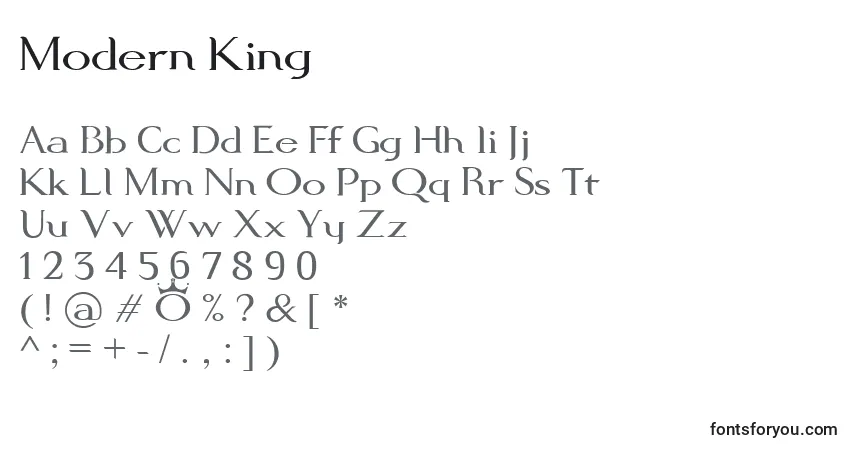 Fuente Modern King - alfabeto, números, caracteres especiales