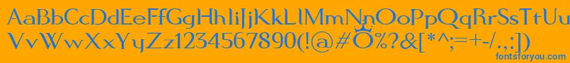 Modern King Font – Blue Fonts on Orange Background