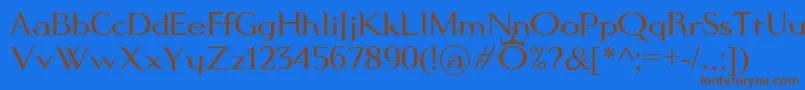 Modern King Font – Brown Fonts on Blue Background