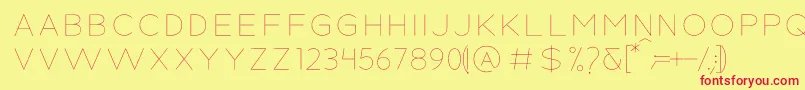 MODERN SPACE Font – Red Fonts on Yellow Background