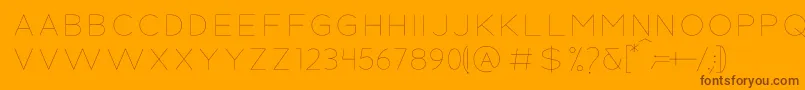 MODERN SPACE Font – Brown Fonts on Orange Background