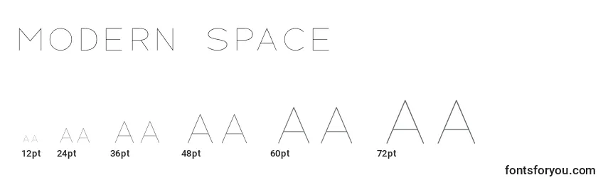 Größen der Schriftart MODERN SPACE (134603)