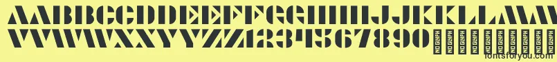 Modernia Regular Font – Black Fonts on Yellow Background