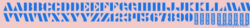 Modernia Regular Font – Blue Fonts on Pink Background