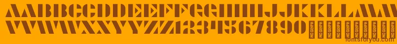 Modernia Regular Font – Brown Fonts on Orange Background