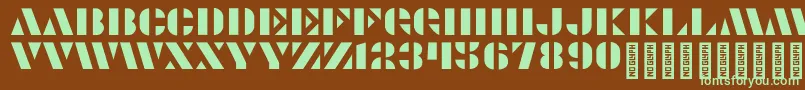 Modernia Regular Font – Green Fonts on Brown Background