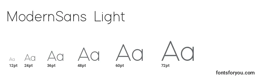 Größen der Schriftart ModernSans Light