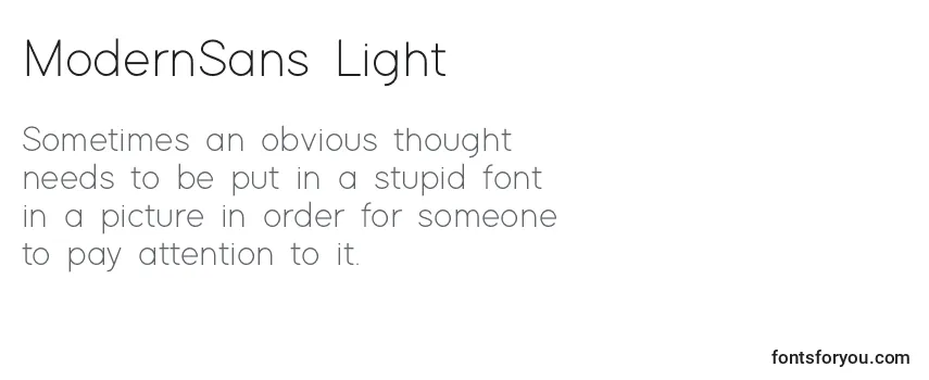Шрифт ModernSans Light