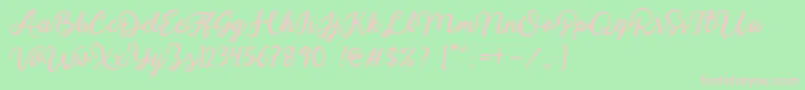 Modesta Font – Pink Fonts on Green Background