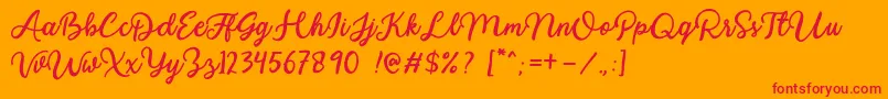 Modesta Font – Red Fonts on Orange Background