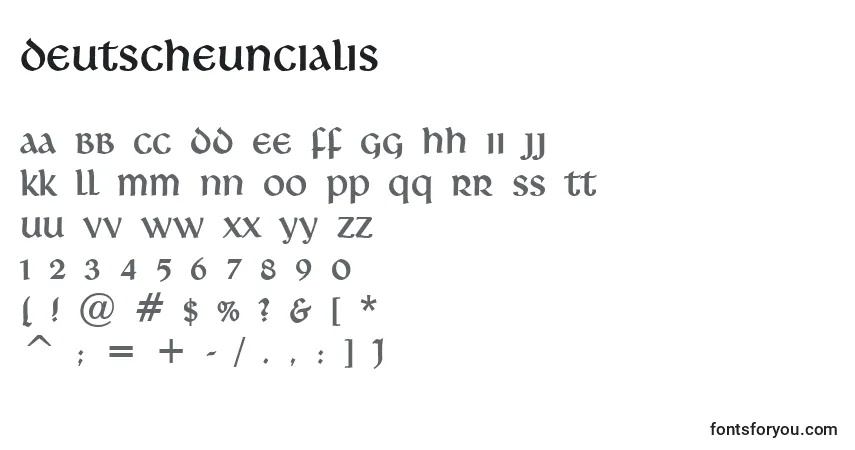 A fonte DeutscheUncialis – alfabeto, números, caracteres especiais