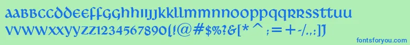 More about DeutscheUncialis Font DeutscheUncialis Font – Blue Fonts on Green Background