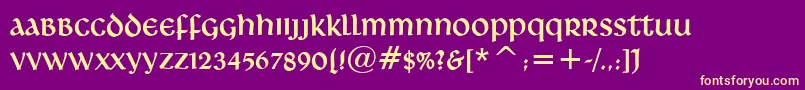 DeutscheUncialis Font – Yellow Fonts on Purple Background