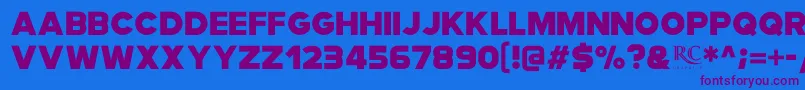 Police Modia NonCommercial – polices violettes sur fond bleu