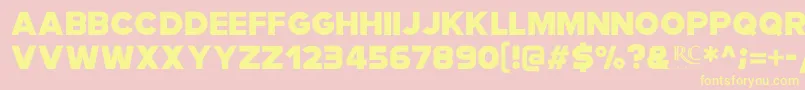Modia NonCommercial-Schriftart – Gelbe Schriften auf rosa Hintergrund