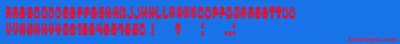 ModishFilled Font – Red Fonts on Blue Background