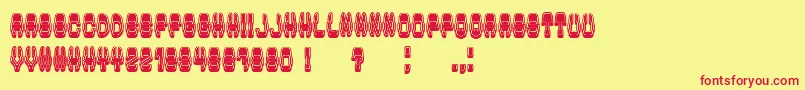 Czcionka ModishFilled – czerwone czcionki na żółtym tle