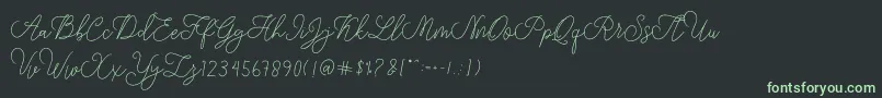 フォントmodista script – 黒い背景に緑の文字