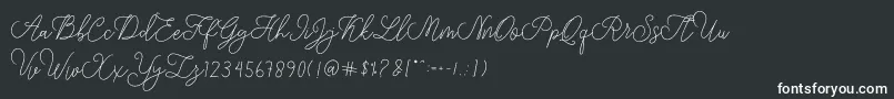 フォントmodista script – 黒い背景に白い文字