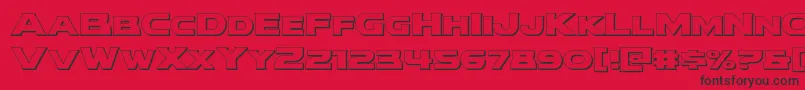 modithorson3d Font – Black Fonts on Red Background