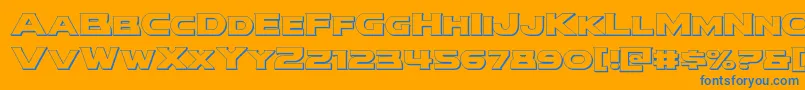 modithorson3d Font – Blue Fonts on Orange Background
