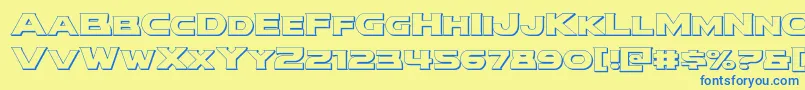 modithorson3d Font – Blue Fonts on Yellow Background