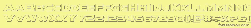 modithorson3d Font – Gray Fonts on Yellow Background