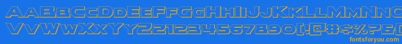 modithorson3d Font – Orange Fonts on Blue Background