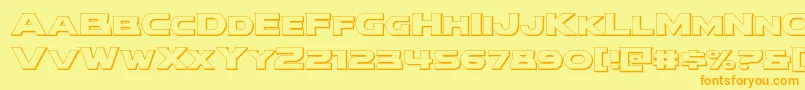 modithorson3d Font – Orange Fonts on Yellow Background