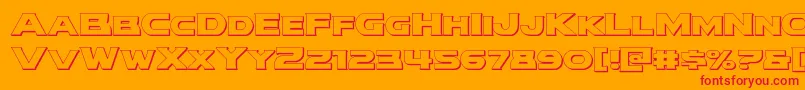 フォントmodithorson3d – オレンジの背景に赤い文字