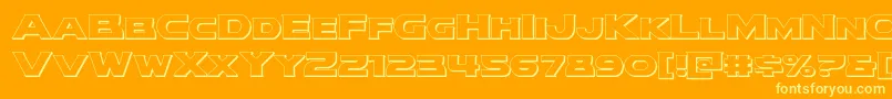 modithorson3d-Schriftart – Gelbe Schriften auf orangefarbenem Hintergrund