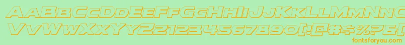 modithorson3dital Font – Orange Fonts on Green Background