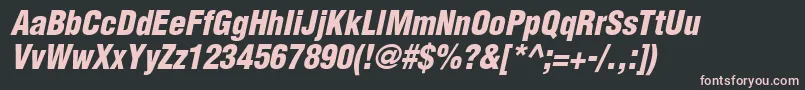 フォントContextBlackCondensedSsiBlackCondensedItalic – 黒い背景にピンクのフォント