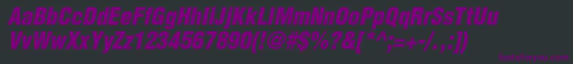 フォントContextBlackCondensedSsiBlackCondensedItalic – 黒い背景に紫のフォント