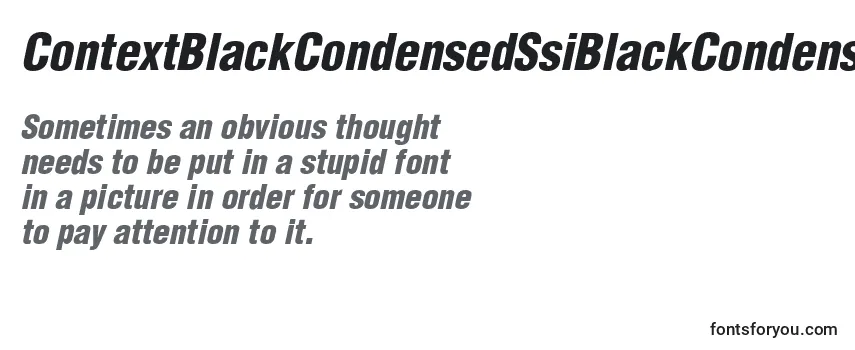 ContextBlackCondensedSsiBlackCondensedItalic Font