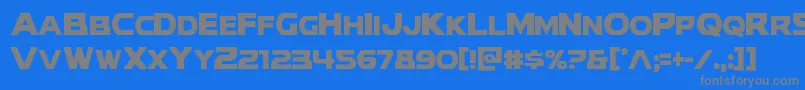 フォントmodithorsoncond – 青い背景に灰色の文字