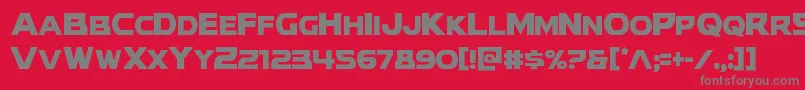 フォントmodithorsoncond – 赤い背景に灰色の文字