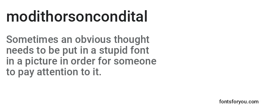 Review of the Modithorsoncondital (134624) Font