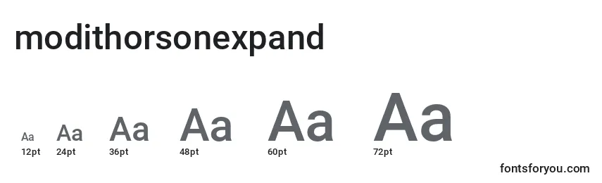 Размеры шрифта Modithorsonexpand (134625)