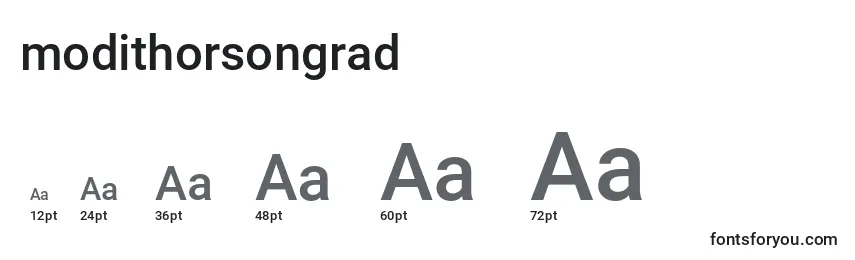 Размеры шрифта Modithorsongrad (134627)
