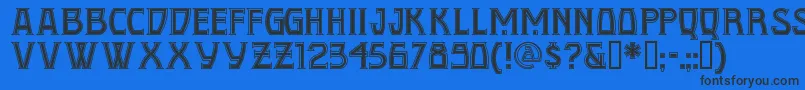 Conquistadormannf Font – Black Fonts on Blue Background