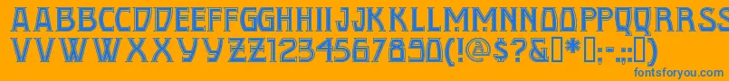 Conquistadormannf Font – Blue Fonts on Orange Background