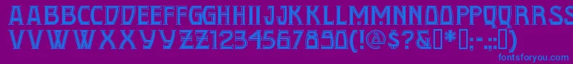 Conquistadormannf Font – Blue Fonts on Purple Background