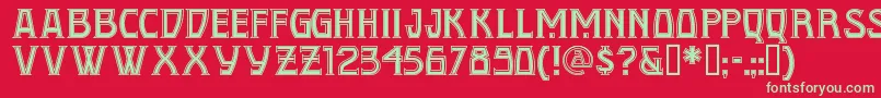 Conquistadormannf Font – Green Fonts on Red Background