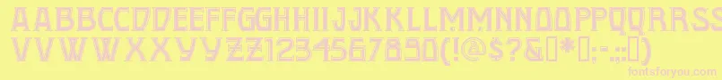 Conquistadormannf Font – Pink Fonts on Yellow Background