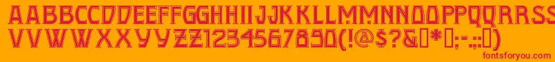Conquistadormannf Font – Red Fonts on Orange Background