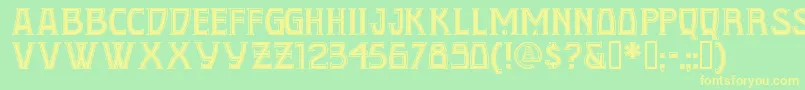 Conquistadormannf Font – Yellow Fonts on Green Background