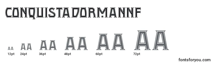 Размеры шрифта Conquistadormannf