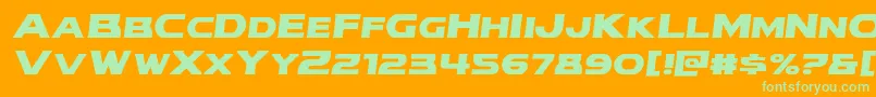 modithorsonsemital Font – Green Fonts on Orange Background